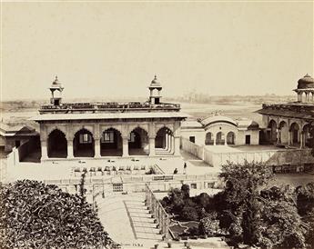 SAMUEL BOURNE (1834-1912) A group of 12 photographs depicting historical landmarks in Agra. 1860s.